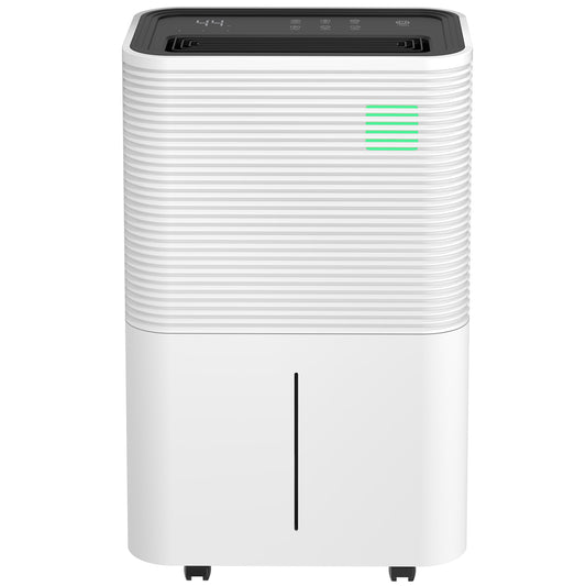 ZAFRO Dehumidifier for Home/Office，45 Pints Dehumidifier with Auto Defrost & 24H Timer, LED display, side handle, White