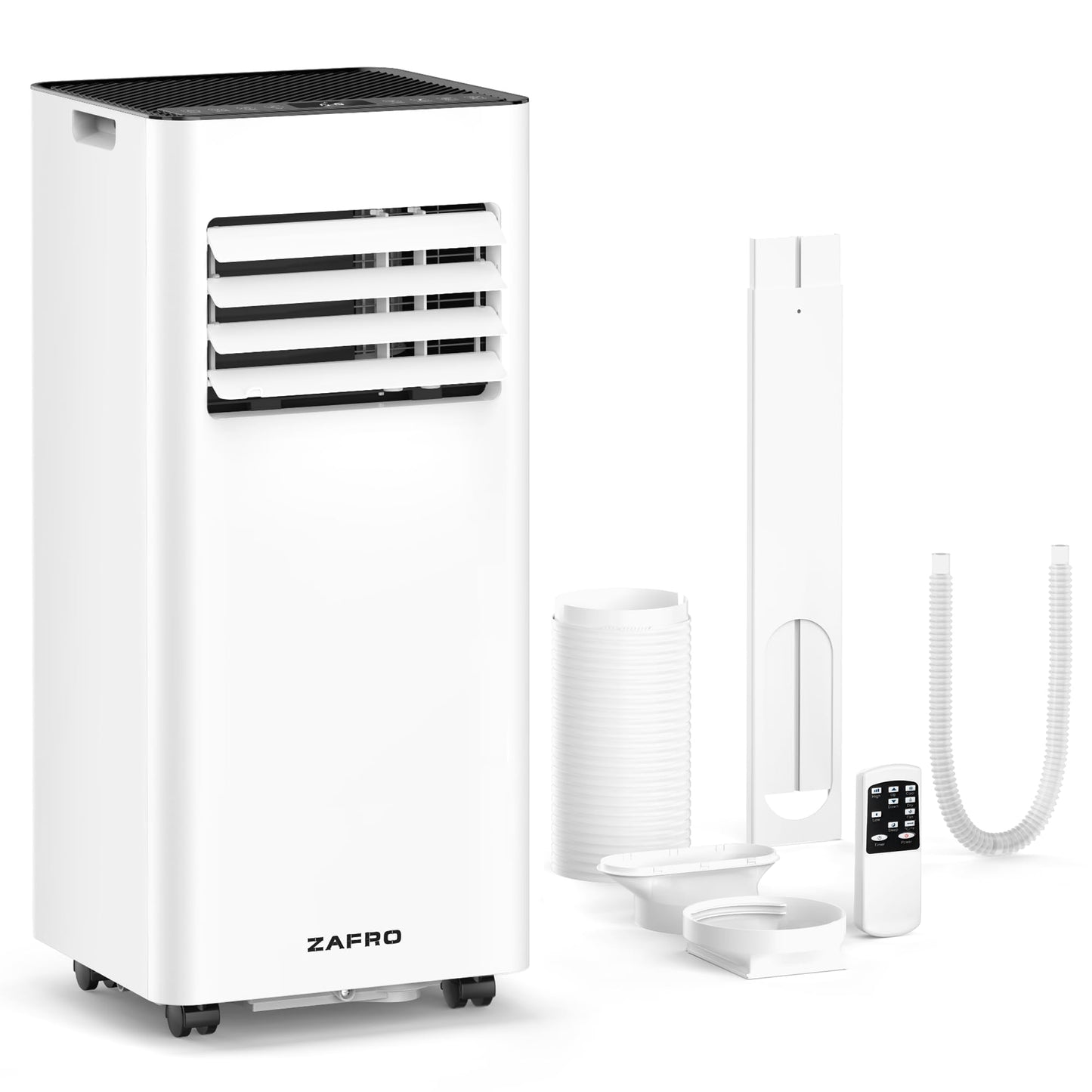 ZAFRO 10,000 BTU Portable Air Conditioners, 4 Modes Portable AC Unit with Fast Cooling/Energy Saving/Remote Control/24Hrs Timer for Bedroom/Dorms/Indoor Rooms, White