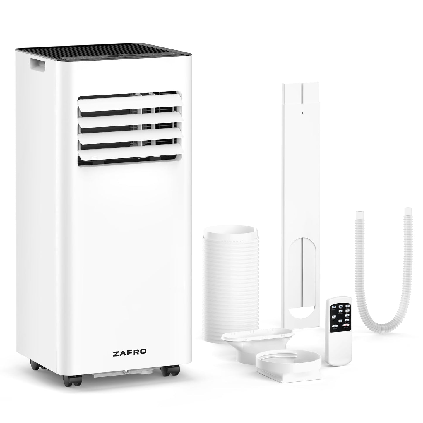 ZAFRO 8,000 BTU Portable Air Conditioners, 4 Modes Portable AC Unit with Fast Cooling/Energy Saving/Remote Control/24Hrs Timer for Bedroom/Dorms/Indoor Rooms, White